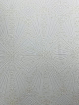 Luxury Bridal Fabric With Geometric Beading On Mesh - Beaded Mesh Fabric, 54" Width, Color Options (1 Yard)