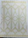 Luxury Bridal Fabric With Geometric Beading On Mesh - Beaded Mesh Fabric, 54" Width, Color Options (1 Yard)