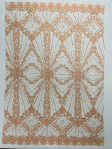 Luxury Bridal Fabric With Geometric Beading On Mesh - Beaded Mesh Fabric, 54" Width, Color Options (1 Yard)