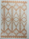 Luxury Bridal Fabric With Geometric Beading On Mesh - Beaded Mesh Fabric, 54" Width, Color Options (1 Yard)