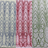 Luxury Chain Geometric Beaded Lace Fabric - Geometric Chain Beaded Lace, 54" Width (1 Yard)