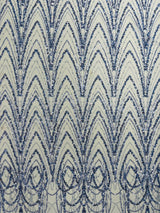 Luxury Chain Geometric Beaded Lace Fabric - Geometric Chain Beaded Lace, 54" Width (1 Yard)