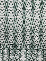 Luxury Chain Geometric Beaded Lace Fabric - Geometric Chain Beaded Lace, 54" Width (1 Yard)