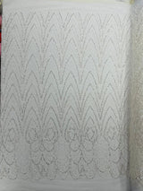 Luxury Chain Geometric Beaded Lace Fabric - Geometric Chain Beaded Lace, 54" Width (1 Yard)