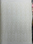 Luxury Chain Geometric Beaded Lace Fabric - Geometric Chain Beaded Lace, 54" Width (1 Yard)