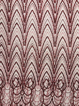 Luxury Chain Geometric Beaded Lace Fabric - Geometric Chain Beaded Lace, 54" Width (1 Yard)