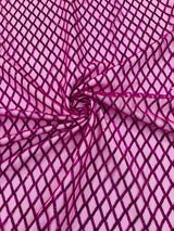 Luxury Diamond Design Mini Glitz Sequins Mesh Fabric - Diamond Pattern, 54" Width (1 Yard)