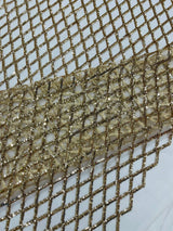 Luxury Diamond Design Mini Glitz Sequins Mesh Fabric - Diamond Pattern, 54" Width (1 Yard)