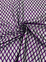 Luxury Diamond Design Mini Glitz Sequins Mesh Fabric - Diamond Pattern, 54" Width (1 Yard)