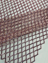Luxury Diamond Design Mini Glitz Sequins Mesh Fabric - Diamond Pattern, 54" Width (1 Yard)
