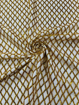 Luxury Diamond Design Mini Glitz Sequins Mesh Fabric - Diamond Pattern, 54" Width (1 Yard)