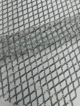 Luxury Diamond Design Mini Glitz Sequins Mesh Fabric - Diamond Pattern, 54" Width (1 Yard)