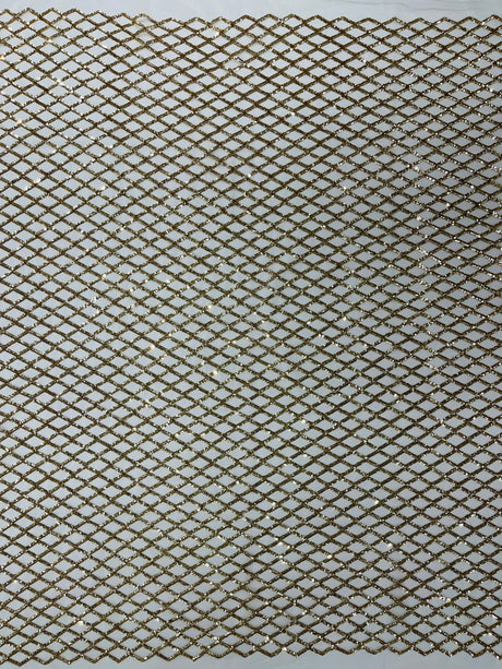 Luxury Diamond Design Mini Glitz Sequins Mesh Fabric - Diamond Pattern, 54" Width (1 Yard)