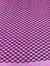Luxury Diamond Design Mini Glitz Sequins Mesh Fabric - Diamond Pattern, 54" Width (1 Yard)
