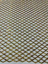 Luxury Diamond Design Mini Glitz Sequins Mesh Fabric - Diamond Pattern, 54" Width (1 Yard)