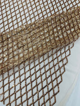 Luxury Diamond Design Mini Glitz Sequins Mesh Fabric - Diamond Pattern, 54" Width (1 Yard)