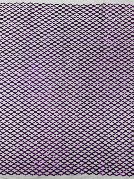 Luxury Diamond Design Mini Glitz Sequins Mesh Fabric - Diamond Pattern, 54" Width (1 Yard)