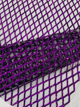 Luxury Diamond Design Mini Glitz Sequins Mesh Fabric - Diamond Pattern, 54" Width (1 Yard)
