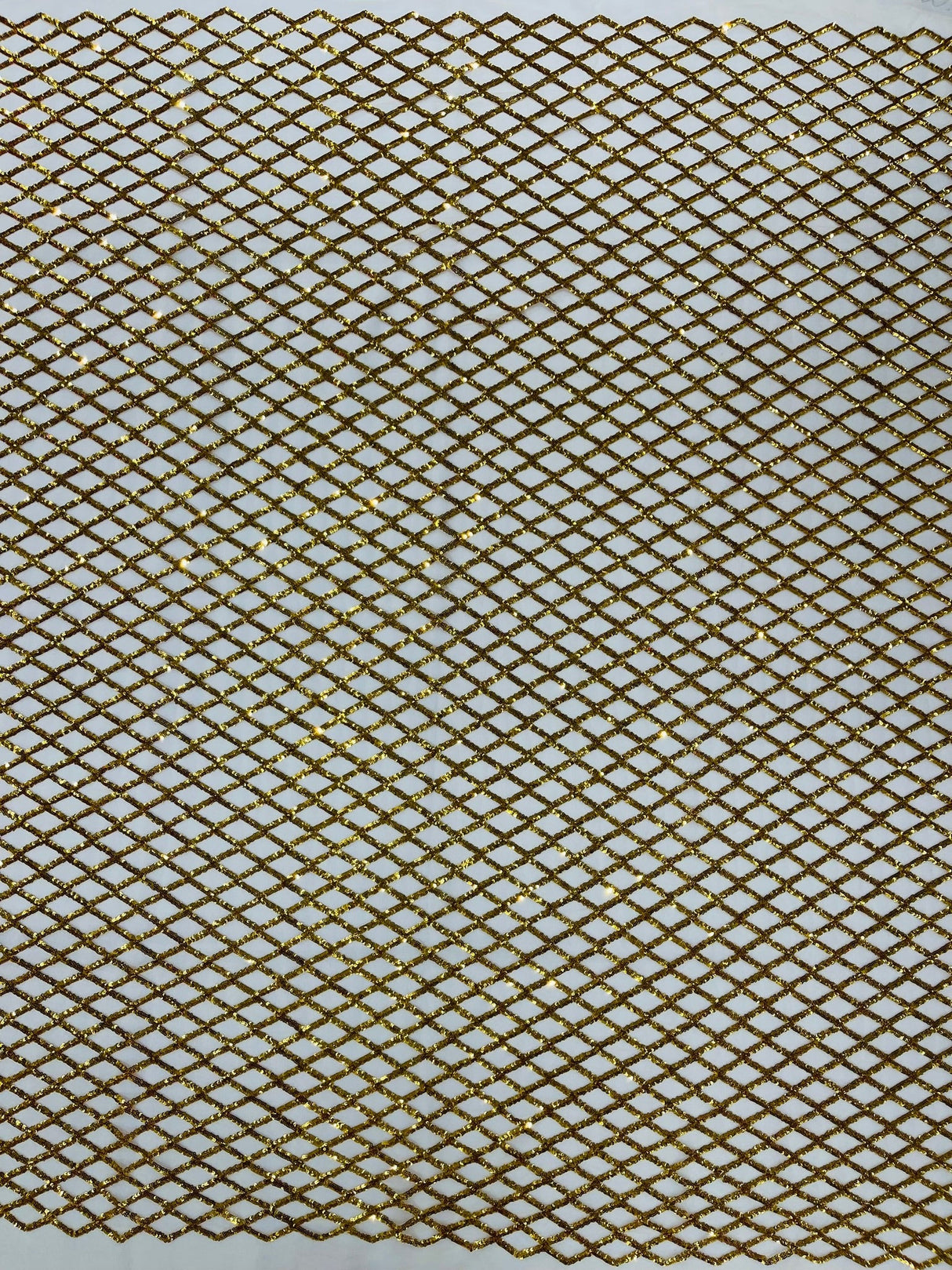 Luxury Diamond Design Mini Glitz Sequins Mesh Fabric - Diamond Pattern, 54" Width (1 Yard)