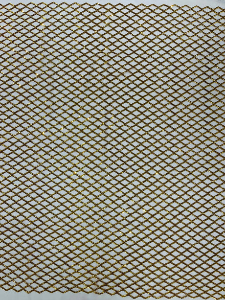 Luxury Diamond Design Mini Glitz Sequins Mesh Fabric - Diamond Pattern, 54" Width (1 Yard)