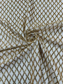 Luxury Diamond Design Mini Glitz Sequins Mesh Fabric - Diamond Pattern, 54" Width (1 Yard)