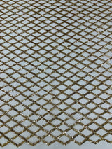 Luxury Diamond Design Mini Glitz Sequins Mesh Fabric - Diamond Pattern, 54" Width (1 Yard)