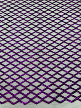 Luxury Diamond Design Mini Glitz Sequins Mesh Fabric - Diamond Pattern, 54" Width (1 Yard)