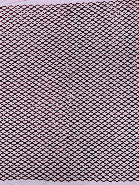 Luxury Diamond Design Mini Glitz Sequins Mesh Fabric - Diamond Pattern, 54" Width (1 Yard)