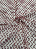 Luxury Diamond Design Mini Glitz Sequins Mesh Fabric - Diamond Pattern, 54" Width (1 Yard)