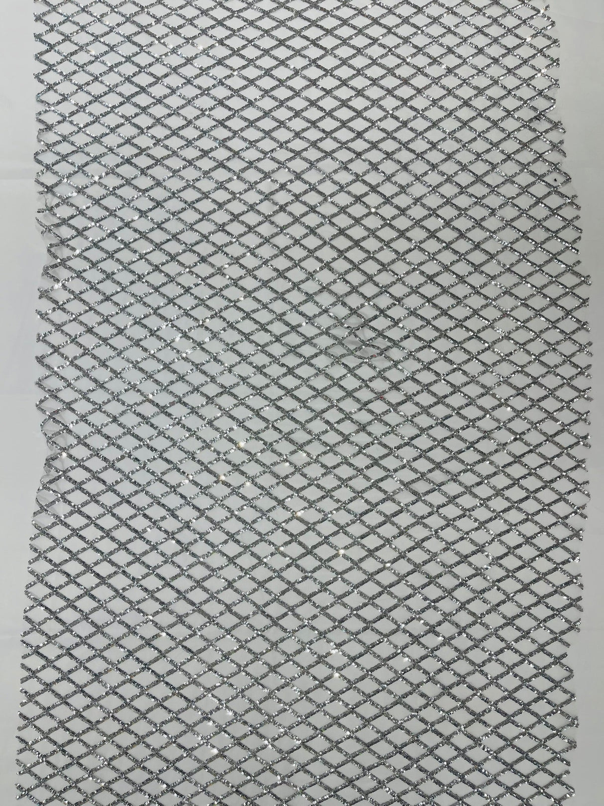 Luxury Diamond Design Mini Glitz Sequins Mesh Fabric - Diamond Pattern, 54" Width (1 Yard)