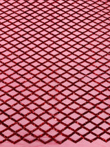 Luxury Diamond Design Mini Glitz Sequins Mesh Fabric - Diamond Pattern, 54" Width (1 Yard)