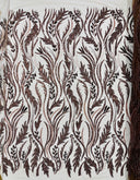 Luxury Festival Beaded Vine Lace Polyester Fabric - Heavy Beaded Mesh Lace, Double Scalloped, 50-54" Width (1 Yard)