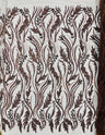 Luxury Festival Beaded Vine Lace Polyester Fabric - Heavy Beaded Mesh Lace, Double Scalloped, 50-54" Width (1 Yard)