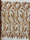Luxury Festival Beaded Vine Lace Polyester Fabric - Heavy Beaded Mesh Lace, Double Scalloped, 50-54" Width (1 Yard)