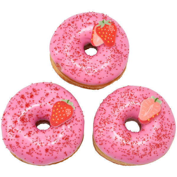 Strawberries Dec-Ons Sugar Edible Decorations 12ct
