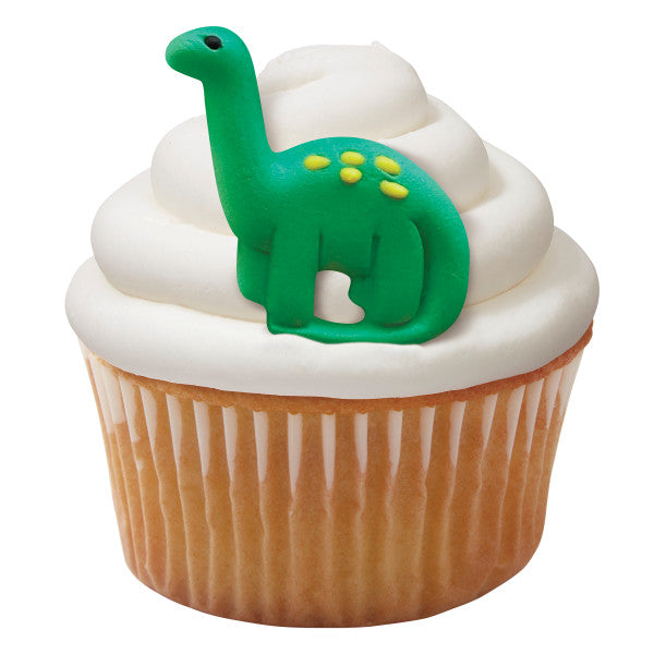 Wilton Green and Orange Dinosaur Royal Icing Decorations, 12-Count