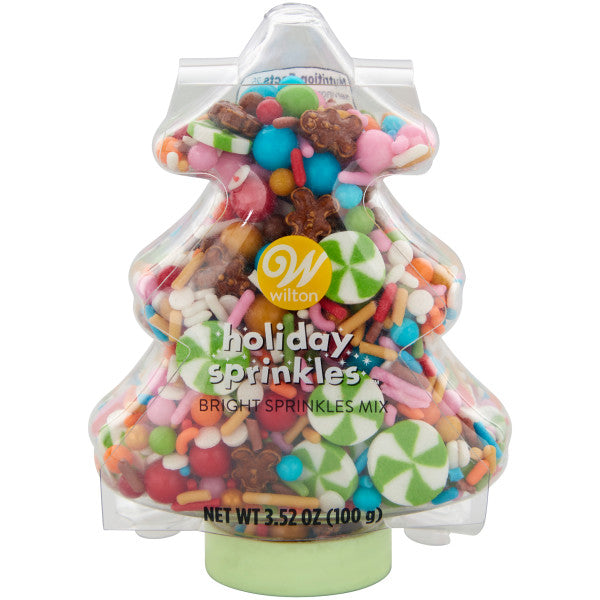 Wilton Bright Gingerbread Tree bottle House Christmas Sprinkle Mix, 3.52 oz.