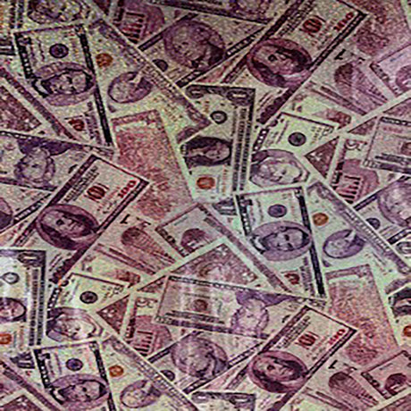 Polyester Spandex Random Money Hologram Fabric