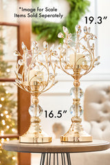 19.3" Champagne Jeweled Candle Holder