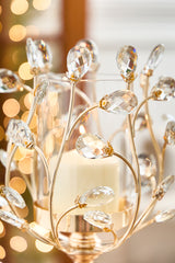 19.3" Champagne Jeweled Candle Holder