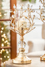 16.5" Champagne Jeweled Candle Holder
