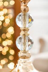 19.3" Champagne Jeweled Candle Holder