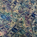 Polyester Spandex Random Money Hologram Fabric