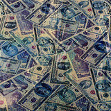 Polyester Spandex Random Money Hologram Fabric