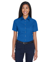 Ladies' Easy Blend™ Short-Sleeve Twill Shirt with Stain-Release