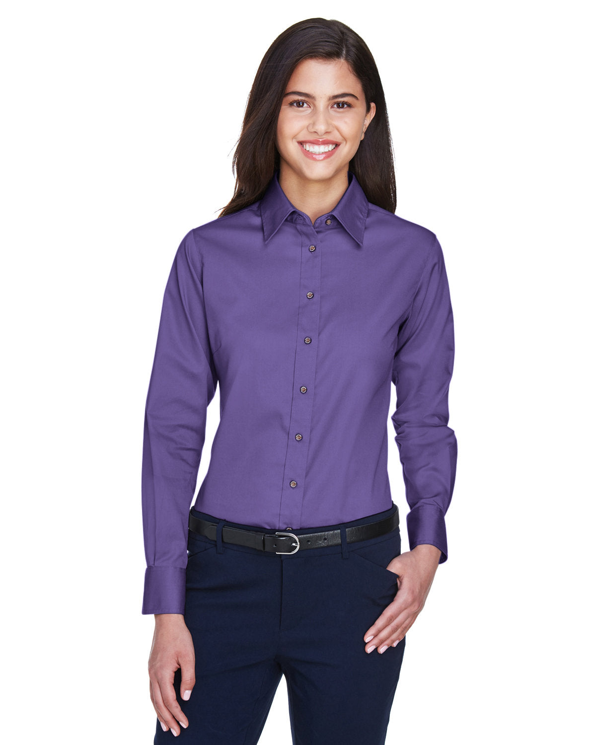 Ladies' Easy Blend™ Long-Sleeve Twill Shirt with Stain-Release