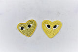 Embroidered Heart Patch with Eyes