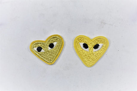 Embroidered Heart Patch with Eyes