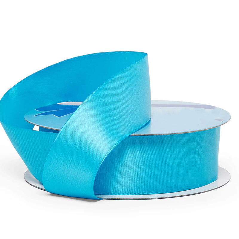 Solid Satin Ribbon for Artisanal Projects 2 1/2 '' X 25 yd Double Faced 1 / roll Turquoise