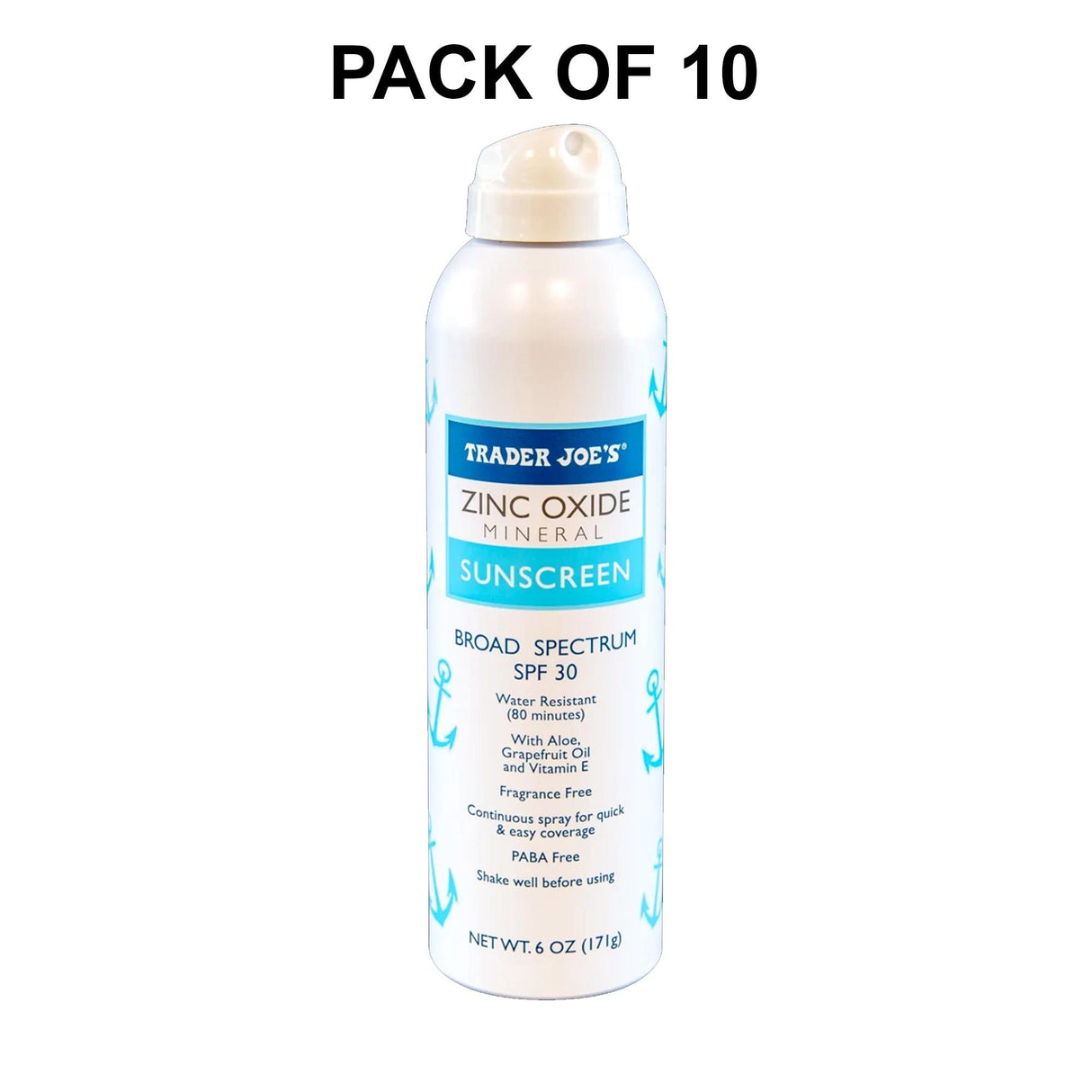 Traders Joe's Zinc Oxide Mineral Sunscreen Spray SPF 30